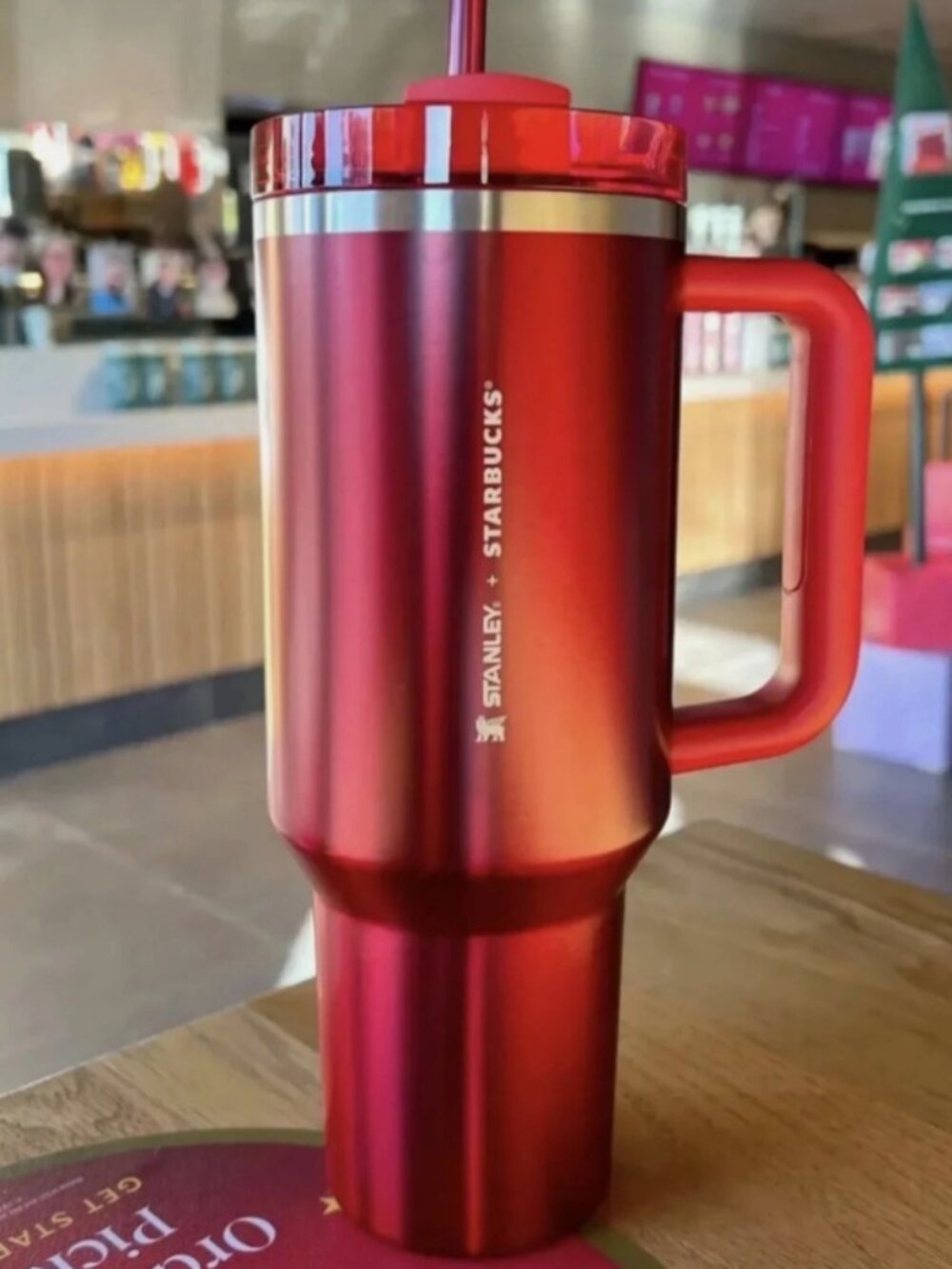 Red Stanley x Starbucks Quencher Tumbler 40oz Limited Edition Cup With Handle